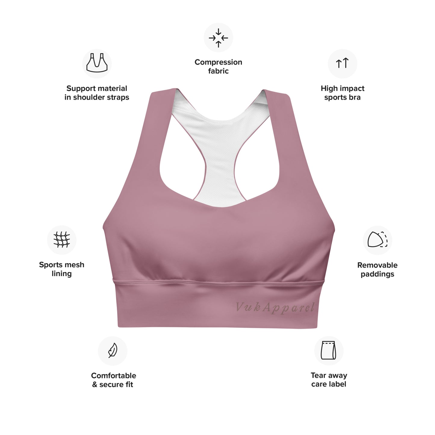 VukApparel Longline sports bra